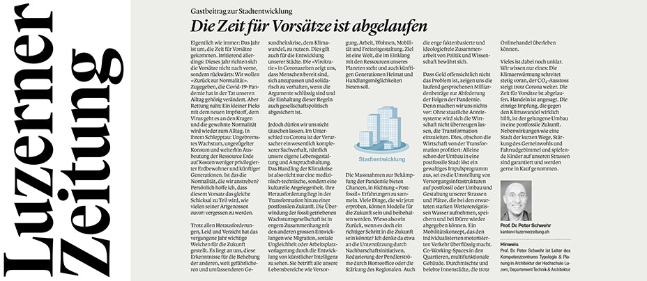 Auf dem Bild ist die Kolumne in der Luzerner Zeitung zu sehen.